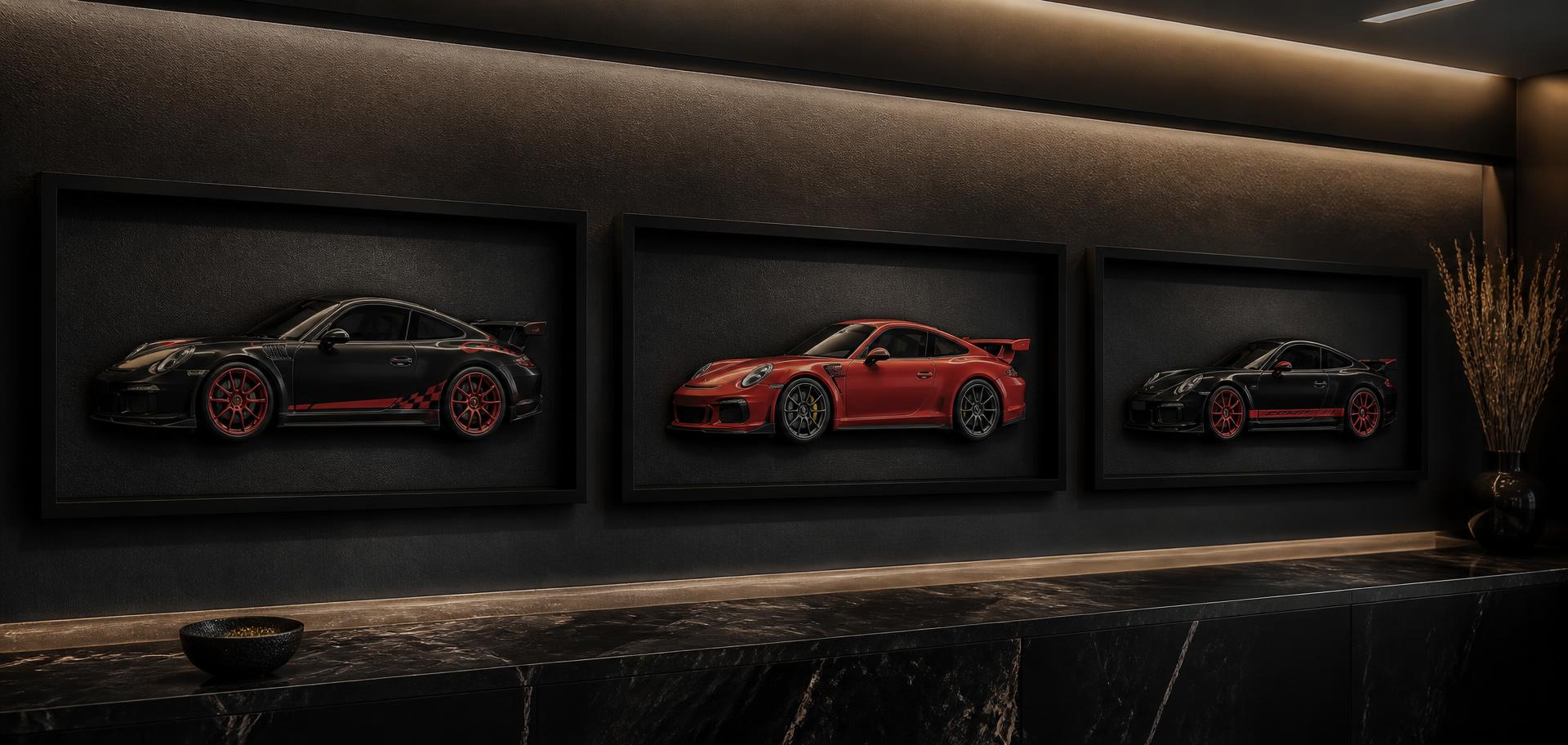 3D frames on a wall